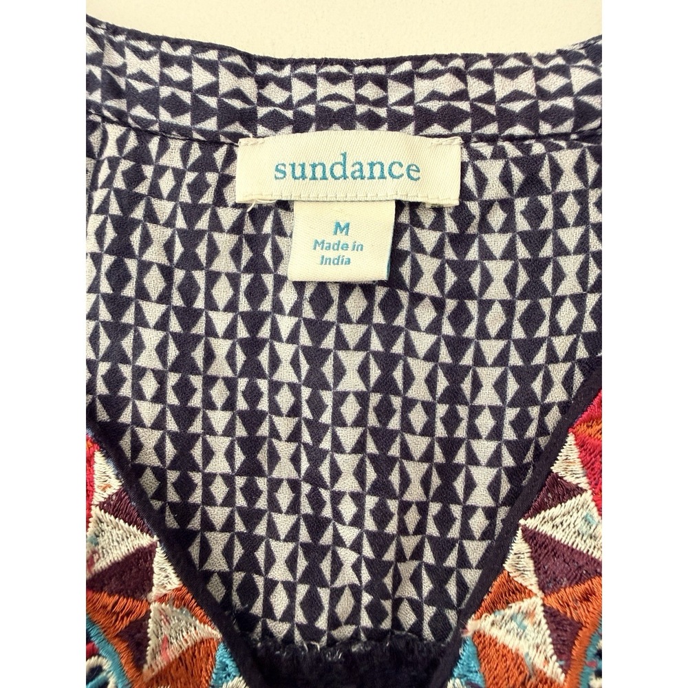 Sundance Tunic Dress M Boho Embroidered India Pockets Peasant Festival Flowy - Picture 13 of 14